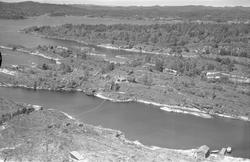 Flyfoto fra Larsholmen, Schweigårdsholmen og Oterøy med Gumø