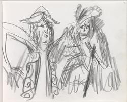 To skuespillere i rolle [Tegning]