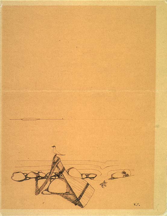 Illustrasjon til Walt Whitman, "Sangen om meg selv", Oslo 1947 [Tegning]