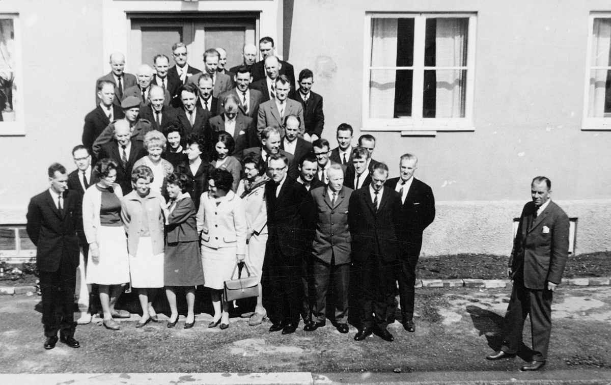 postskolen, eksamenskandidater, poståpnere, landpostbud, Namsos, 21. mai 1965, eksteriør