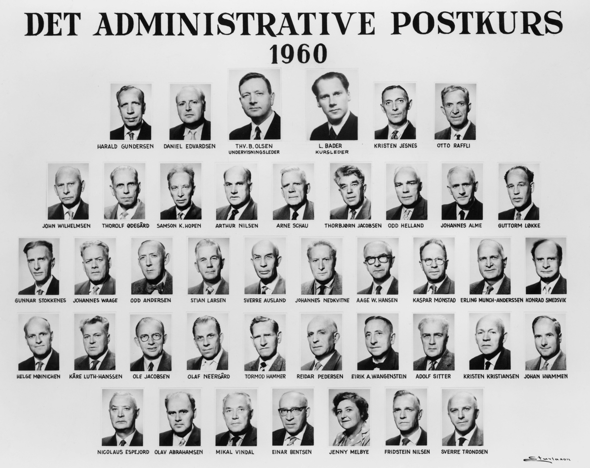 gruppebilde, Det administrative postkurs 1960