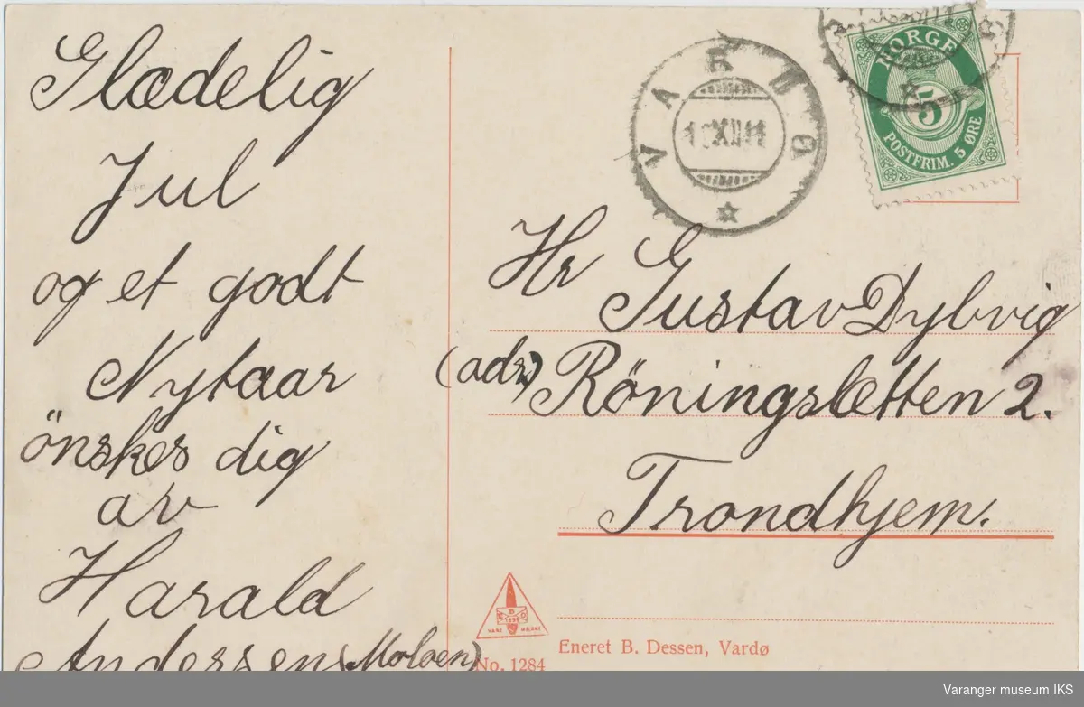 Postkort, Strandgata sett mot sør, ca. 1910
