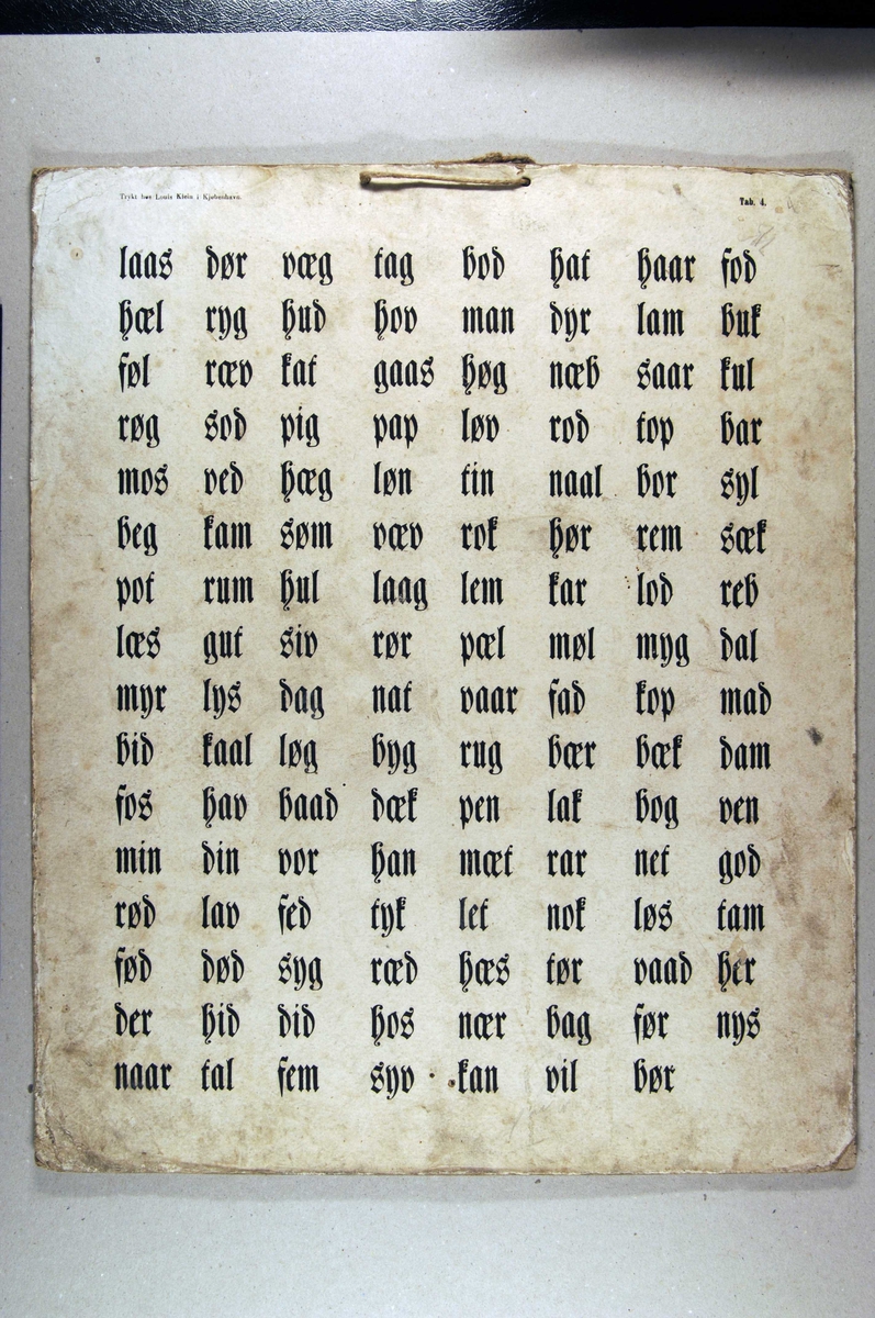 Bokstaver og ord i gotisk skrift.