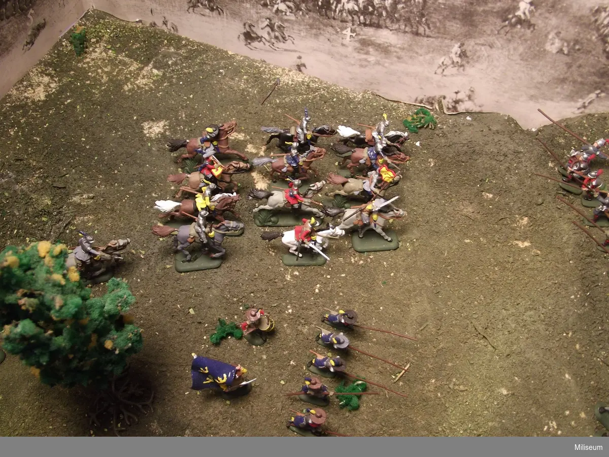Diorama av strid under 30-åriga kriget.