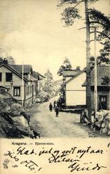 Postkort. Jule- og nyttårshilsen. Fotografisk motiv. Svart/h